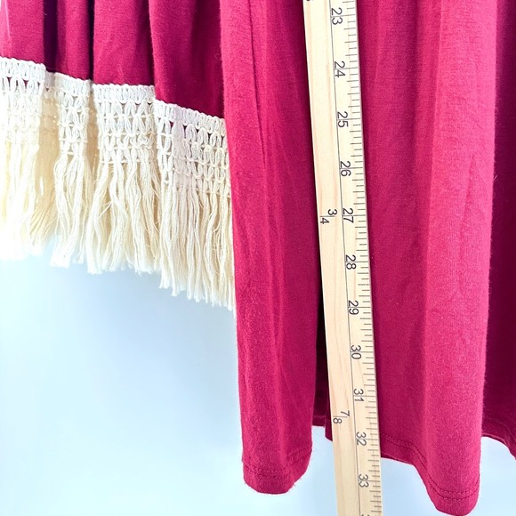 Bellamie Embroidered Dress with Fringe Belle Sleeved Size Medium - Picture 8 of 9